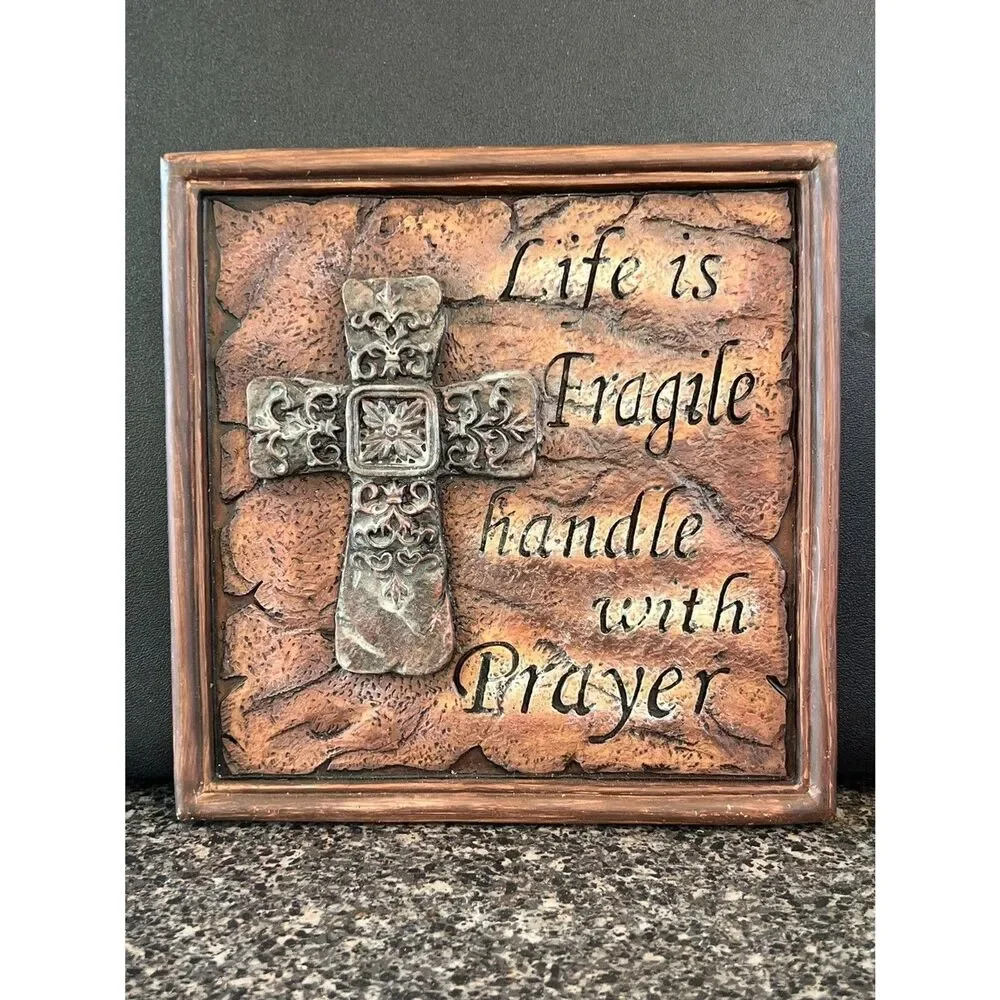 Life is Fragile Handle With Prayer - Ceramic Wall Art 8